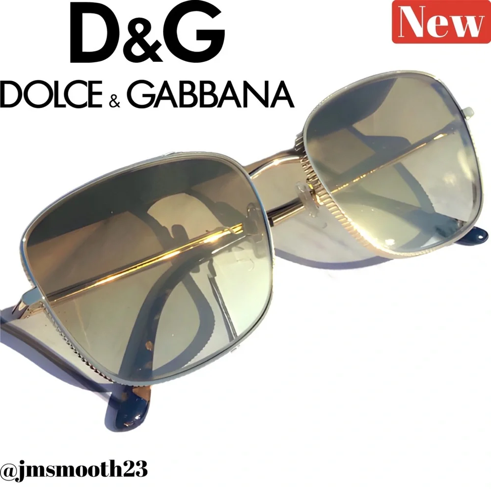 🆕 Dolce & Gabbana Gold Mirror Square Sunglasses
